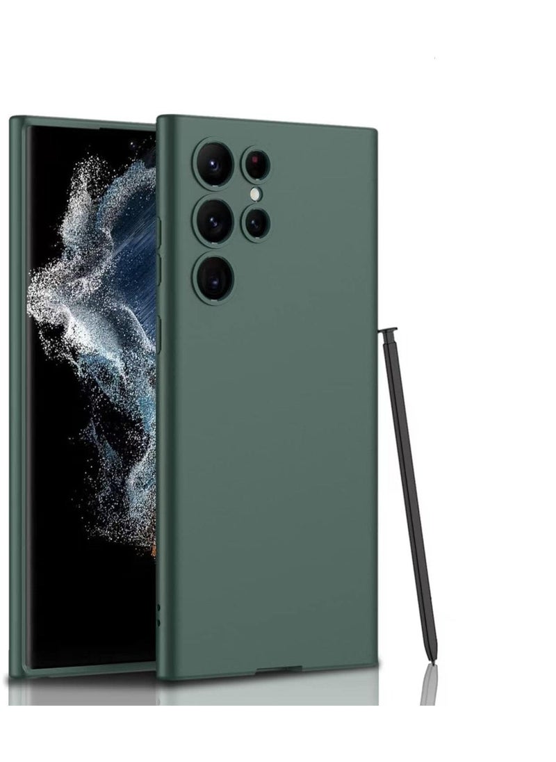 IAF ELTERAZONE Compatible S22 Ultra Case, Skin Touch Silicone Gel Rubber, Soft, Sleek Protection,Slim Fit Full Body Shockproof Protective Phone Cover for Samsung Galaxy S22 Ultra (6.8 Inch)(2022)(Green) - Image 1