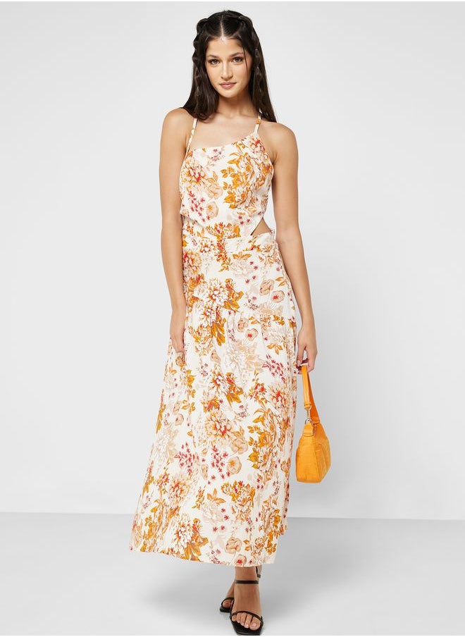Ginger - Strappy Floral Printed Dress - Image 1