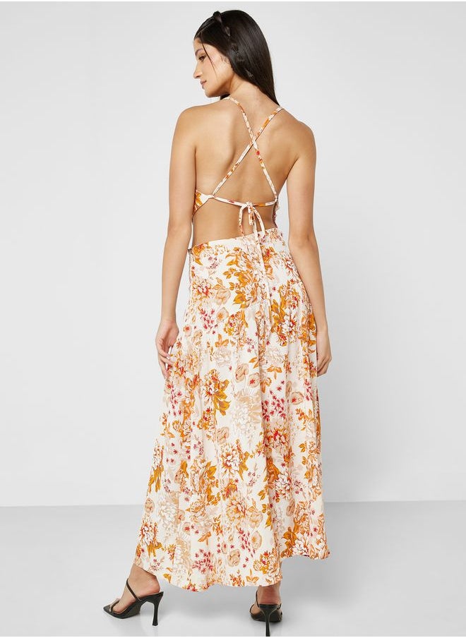 Ginger - Strappy Floral Printed Dress - Image 1