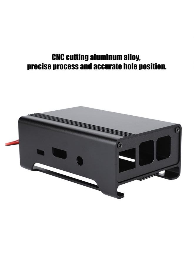 Thoraya Aluminum alloy Metal Protective Case with Cooling Fan For Raspberry Pi 3 B (Black)  - Image 5