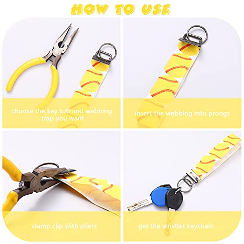 Furge 72 Pieces Key Fob Hardware Set Including 24 Wristlet with Keyring, Colorful Leather Keychain Tassel and Swivel Snap Hooks for Supplies, 6 Colors, Multicolor, Large - Image 4