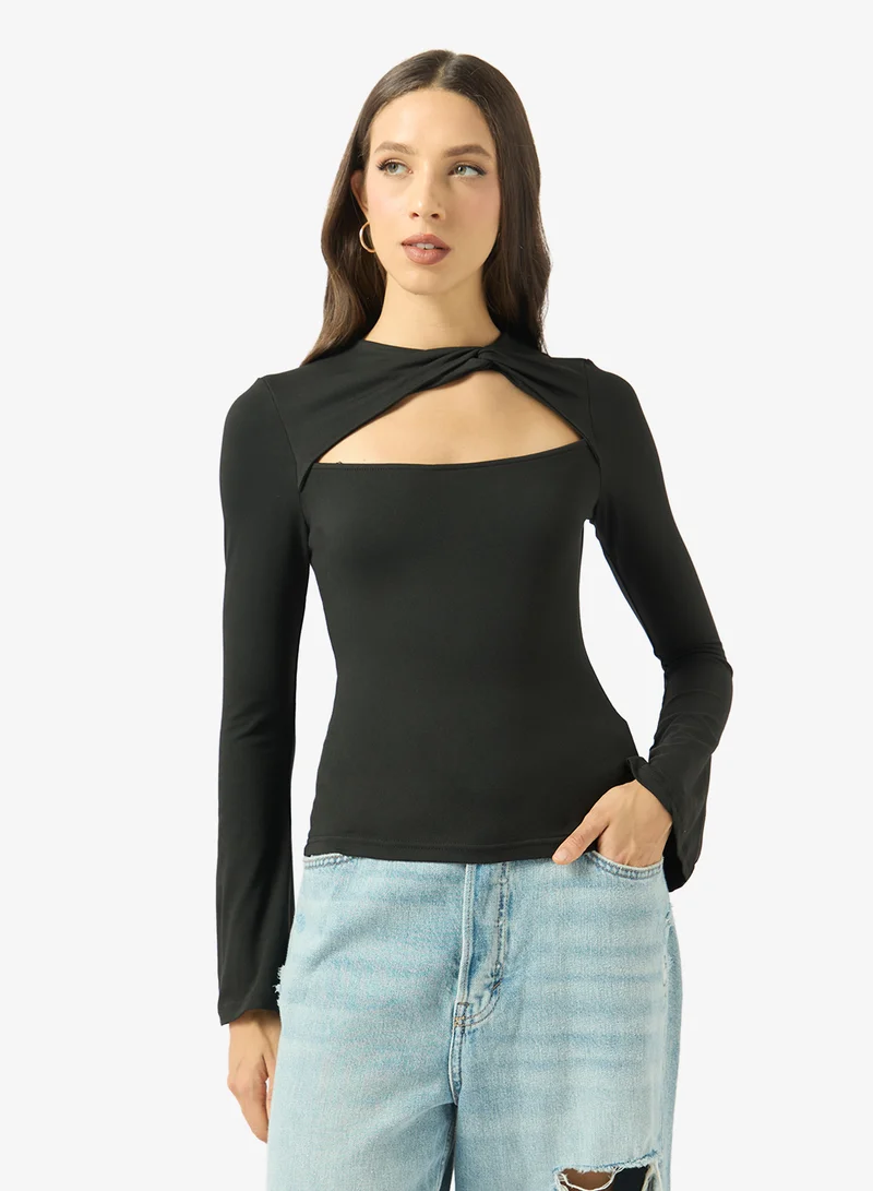 Ginger Cutout Detail Slinky Top