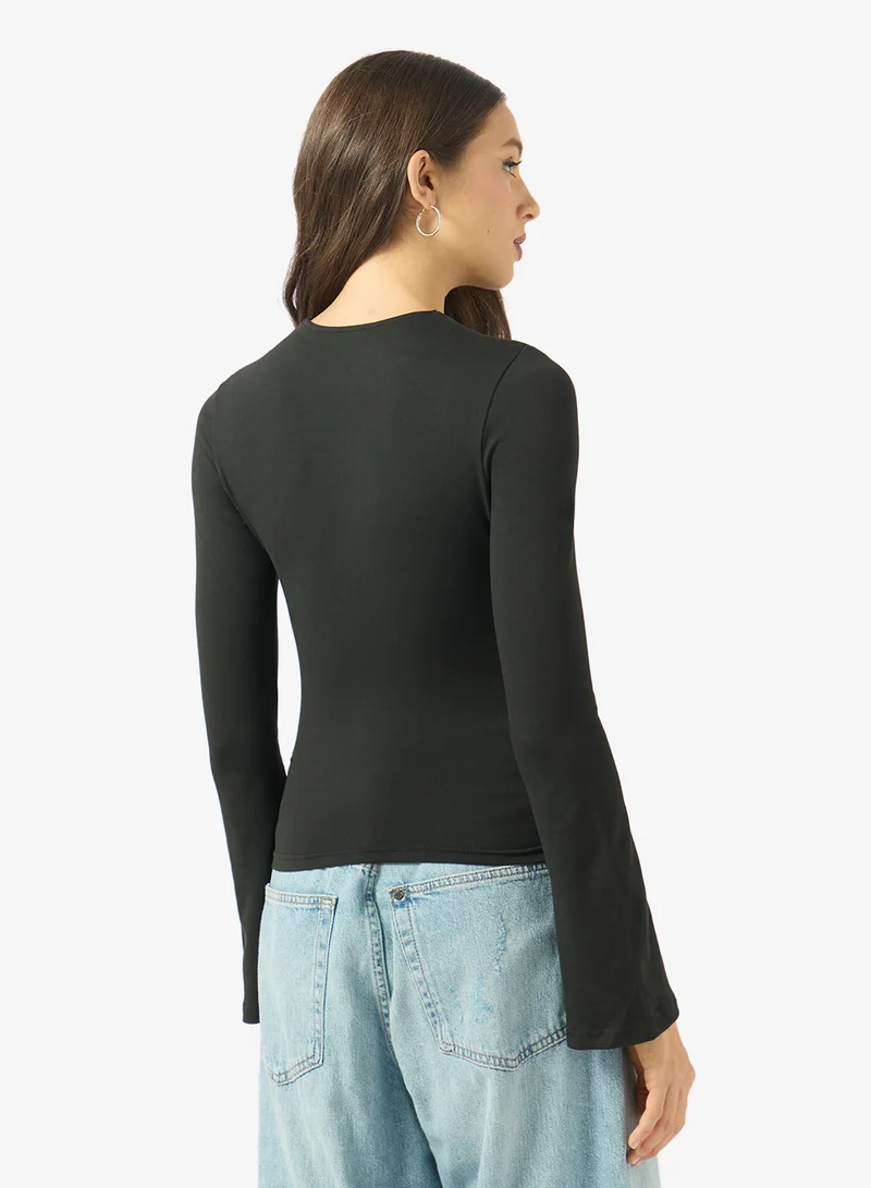 Ginger Cutout Detail Slinky Top