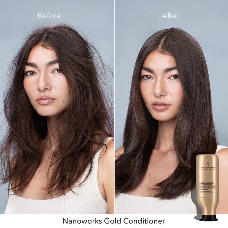 Pureology Nanoworks Gold Conditioner | For Very Dry, Color-Treated Hair | Restores & Strengthens Hair | Sulfate-Free | Vegan | Updated Packaging | 9 Fl. Oz. | - Image 3