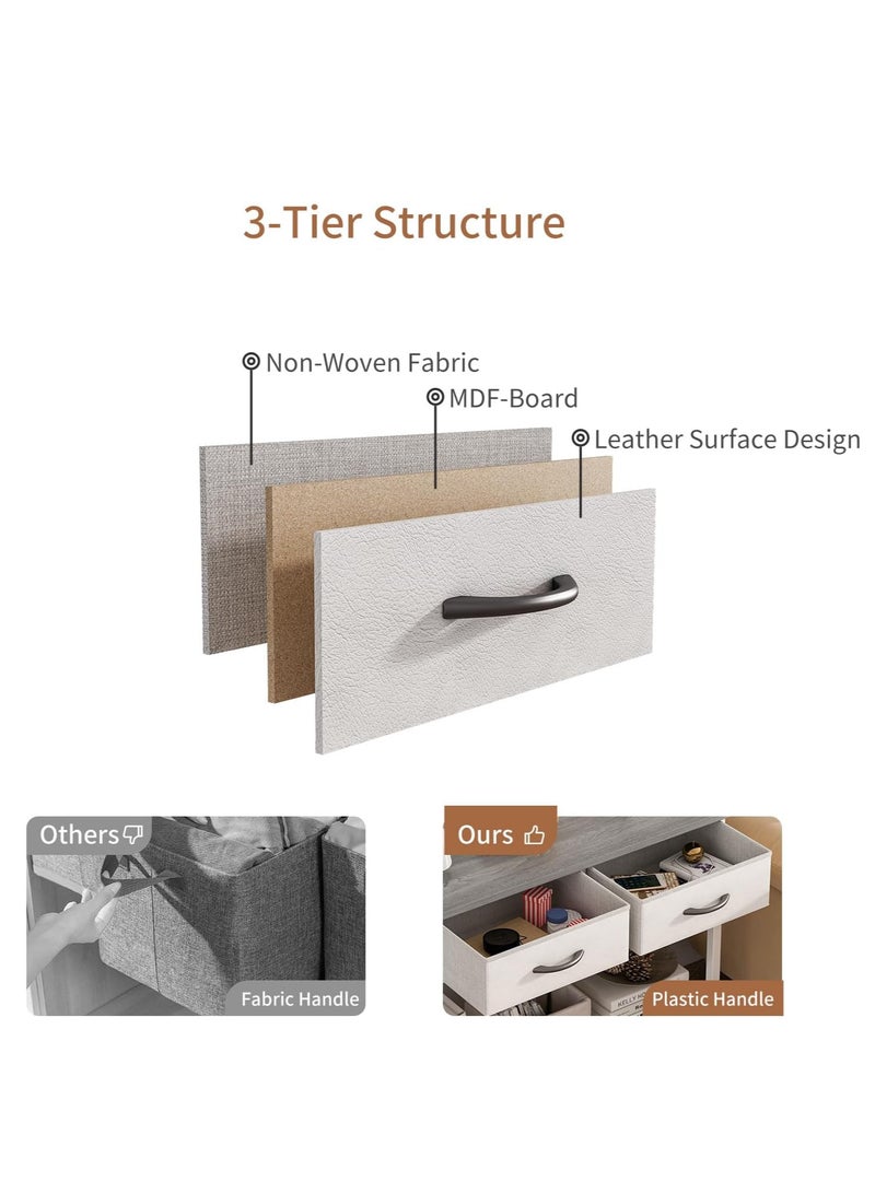 ZUIHAO Sofa Table with 2-Tier Storage Layers Console Table with 2 Cabinet,Console Display Shelf Kitchen Storage Cabinet for Dining Room Couch Living Room Grey 85 X 35 X 75cm - Image 5