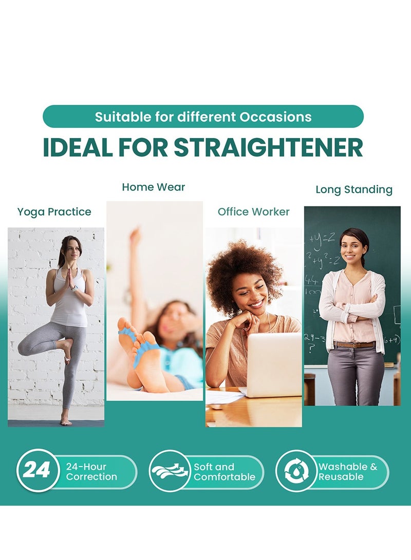 Sumifun For Time Fitness Toe Separator - 1 Pair Gel Toe Spacers Overlapping Toes - Foot Realignment - Silicone Toe Straighteners Bent Toes, Bunion Correction Toe Correctors, Toe Spreaders (Black, One Size) - Image 2