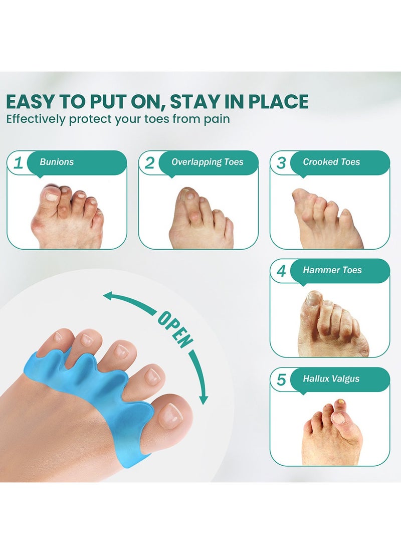 Sumifun For Time Fitness Toe Separator - 1 Pair Gel Toe Spacers Overlapping Toes - Foot Realignment - Silicone Toe Straighteners Bent Toes, Bunion Correction Toe Correctors, Toe Spreaders (Black, One Size) - Image 3