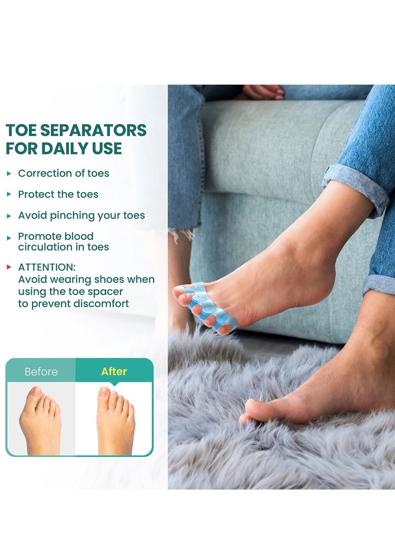 Sumifun For Time Fitness Toe Separator - 1 Pair Gel Toe Spacers Overlapping Toes - Foot Realignment - Silicone Toe Straighteners Bent Toes, Bunion Correction Toe Correctors, Toe Spreaders (Black, One Size) - Image 4