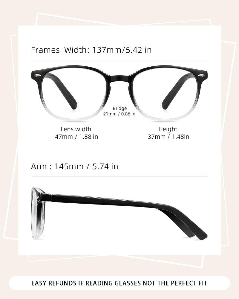 JOLISU 5 Pack Reading Glasses For Women, Blue Light Blocking Computer Reader Spring Hinge Eyeglasses (1.25) - Image 2
