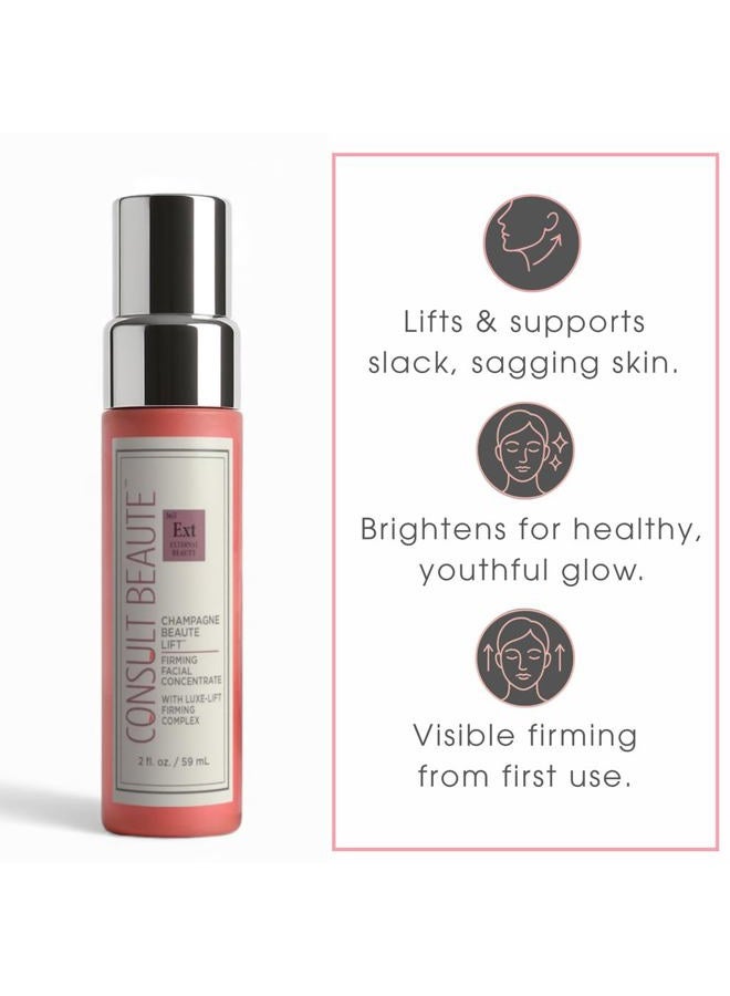 Consult Beaute Champagne Beaute Lift Firming Concentrate - Anti-Aging Serum - Helps Lift and Support Slack, Sagging Skin - Algae Extract - Caviar Extract - Colloidal Gold - 2 oz. - Image 3