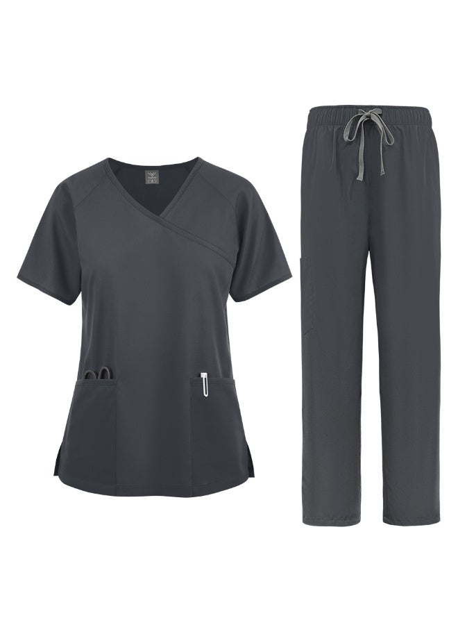 NIBEMINENT Doctor Nurse Nursing Clothes Nursing Elastic Pants Spa Top Pants Supplies Nurse Suit Workwear - Image 1