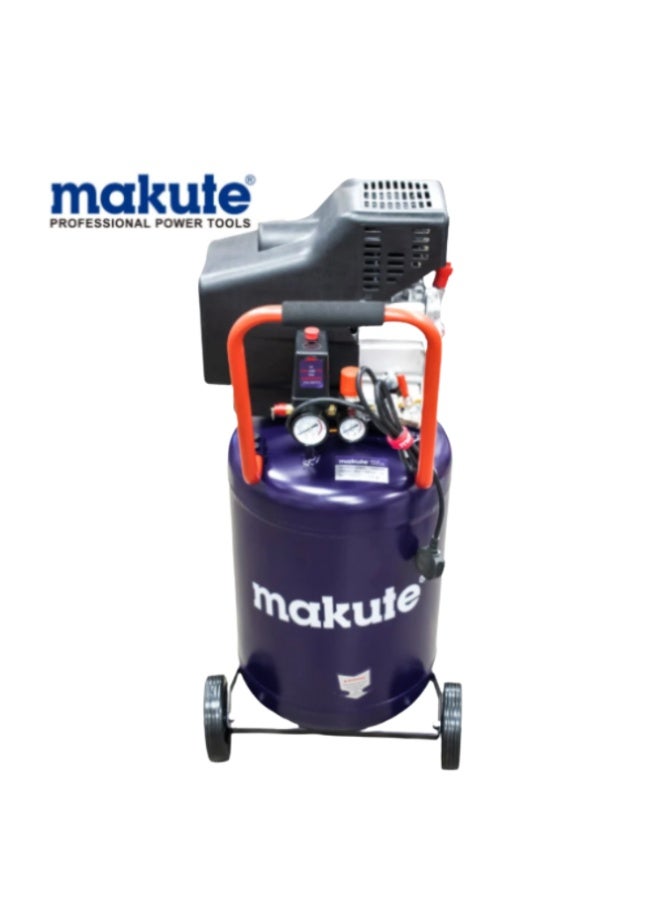 ماكيوت ضاغط هواء عمودي 50 لتر 2 حصان، مضخة هواء كهربائية عالية الضغط 1500 واط، أقصى ضغط 8 بار مع معدل تدفق 195 لتر/الدقيقة، تصميم موفر للمساحة لورش العمل والأدوات الهوائية - AV121-50L - Image 1