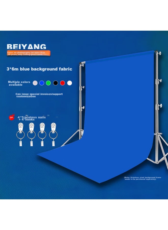 BEIYANG Meter Blue Wide Polyester Cotton Background Cloth For Photography, Thickened Photo And Video Green Screen Studio, Solid Color Background Wall, Chroma Key Cloth, Fill Light, Shooting Prop, Blue Cloth - Image 1