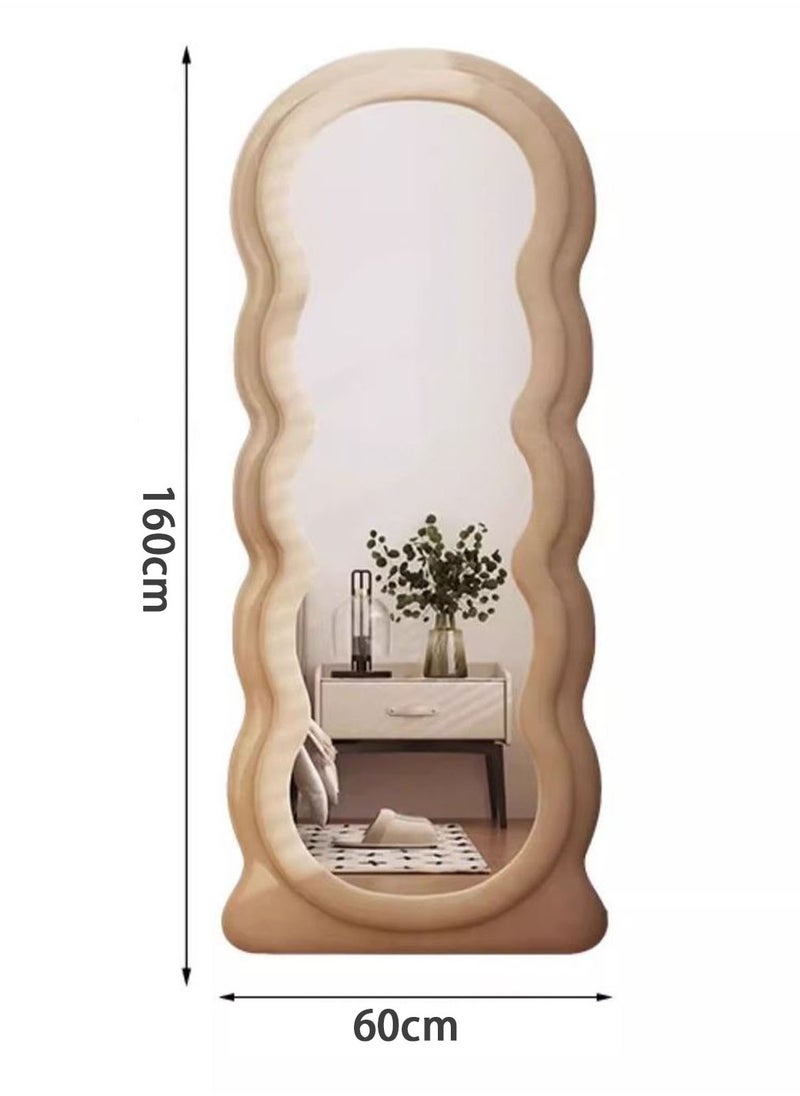 Hihonor Full Body Mirror 160x60CM Wavy Full Body Mirror, Fitting Mirror Dressing Mirror, Shaped Mirror for Bedroom Dressing Room Living Room, White  - Image 5