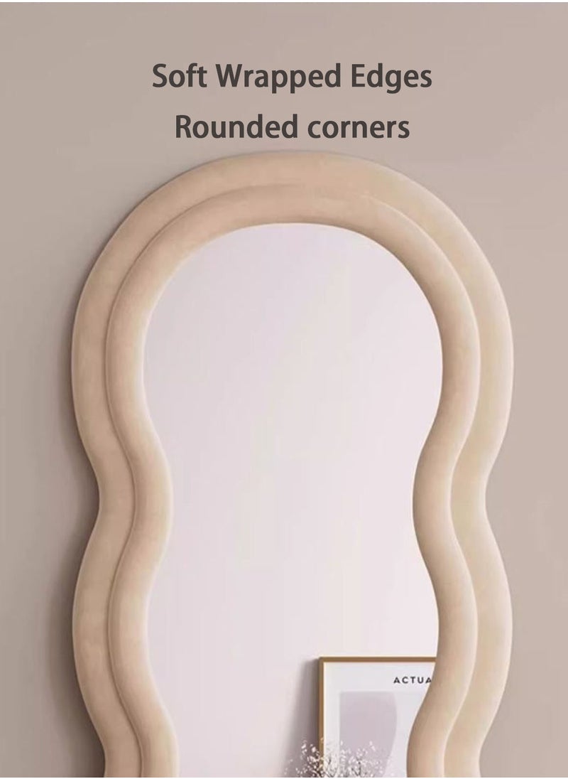 Hihonor Full Body Mirror 160x60CM Wavy Full Body Mirror, Fitting Mirror Dressing Mirror, Shaped Mirror for Bedroom Dressing Room Living Room, White  - Image 2