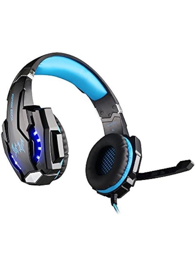USB 7.1 Surround Sound Version Gaming Headphone Computer Headset Earphone Headband with Microphone LED Light -Blue - Image 2