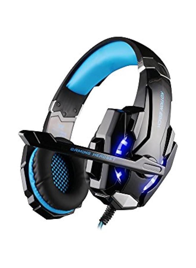 USB 7.1 Surround Sound Version Gaming Headphone Computer Headset Earphone Headband with Microphone LED Light -Blue - Image 1