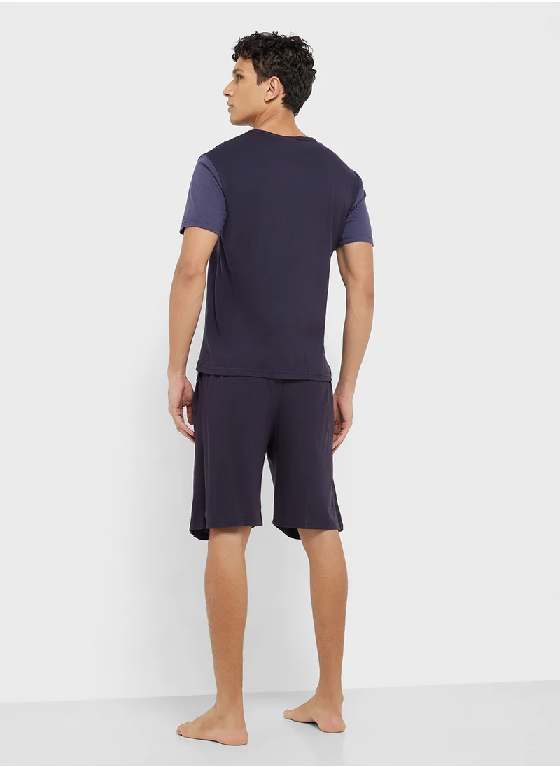 Seventy Five Mens T-Shirt & Jersey Shorts Set