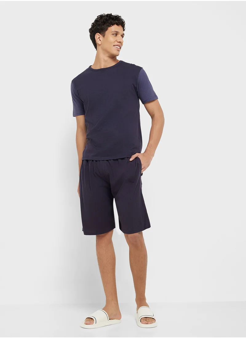 Seventy Five Mens T-Shirt & Jersey Shorts Set