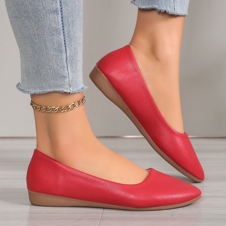 2025 Flat Heel A Pedal Explosion Version, Soft Leather Material, Comfortable Pointed Wedge Heel Design Women'S Shoes. - Image 2