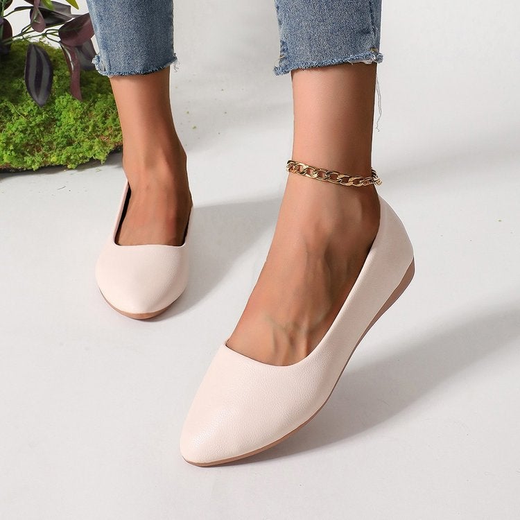2025 Flat Heel A Pedal Explosion Version, Soft Leather Material, Comfortable Pointed Wedge Heel Design Women'S Shoes. - Image 1