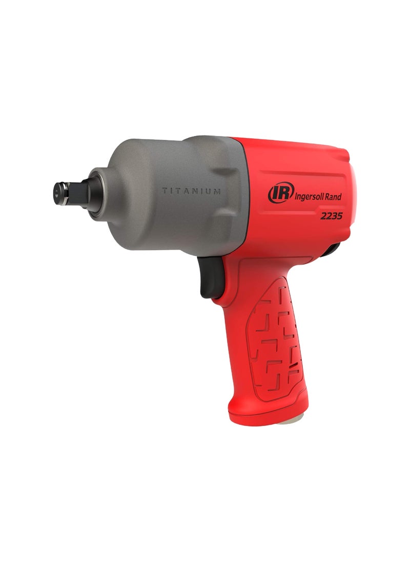 INGERSOLL-RAND Ingersoll Rand 2235TiMAX-R 1/2" Drive Air Impact Wrench, Lightweight 4.6 lb Design, Powerful Torque Output up to 1,350 ft-lbs, Titanium Hammer Case, Max Control, Red  - Image 1