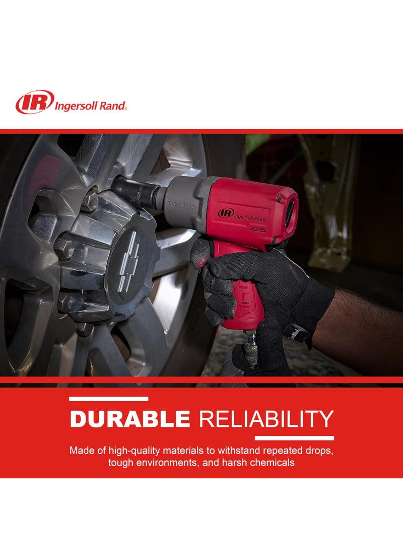 INGERSOLL-RAND Ingersoll Rand 2235TiMAX-R 1/2" Drive Air Impact Wrench, Lightweight 4.6 lb Design, Powerful Torque Output up to 1,350 ft-lbs, Titanium Hammer Case, Max Control, Red  - Image 5