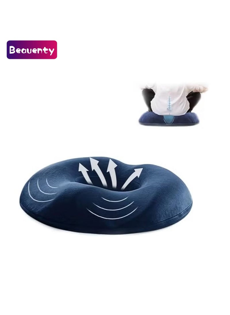 Beauenty Donut Seat Cushion Donut Pillow Ergonomic Car Seat Pad Non-Slip Pain Relief Memory Foam Coccyx Cushion Office Home Chair Pad For Airplane Hemorrhoid Prostate Pregnancy Post Natal Post - Image 1