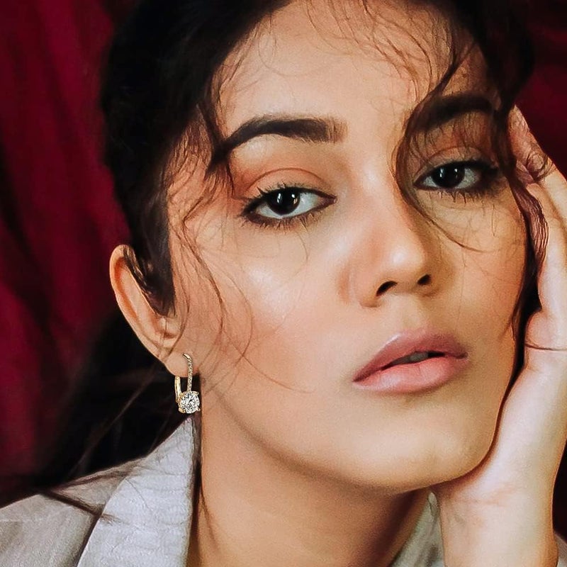 Excefore Diamond Hoop Earrings for Women, Copper Earrings, Bridal Earrings, Girls and Women's Fashion Jewelry - Image 5