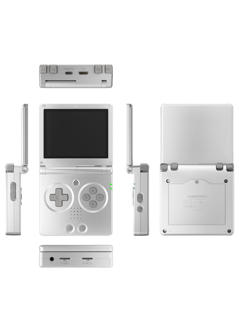 ANBERNIC  - RG35XXSP Handheld Flip Retro Portable Game Console 3.5-inch Hall Magnetic Switch 3300maH Battery WIFI Bluetooth (Silver 64G, 5500+ Games) - Image 1