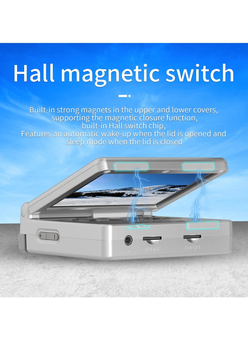 ANBERNIC  - RG35XXSP Handheld Flip Retro Portable Game Console 3.5-inch Hall Magnetic Switch 3300maH Battery WIFI Bluetooth (Silver 64G, 5500+ Games) - Image 1