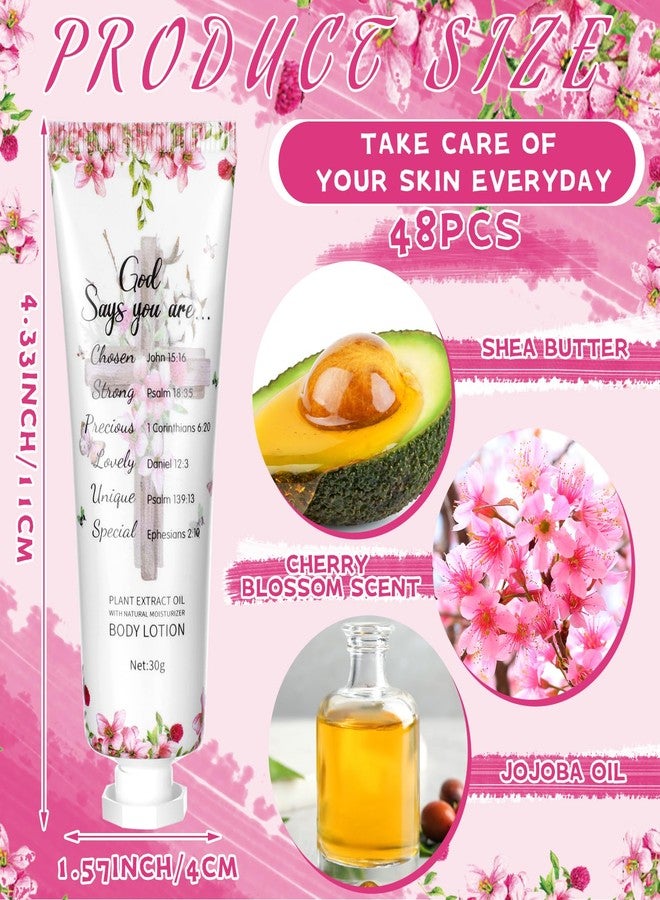 Siifert 48 Pcs Christian Body Lotions Bulk Gifts for Women Breast Cancer Awareness Gifts Inspirational Bible Verse Lotion Mini Travel Christian Religious Hand Cream for Appreciation Women Teacher Mom - Image 3