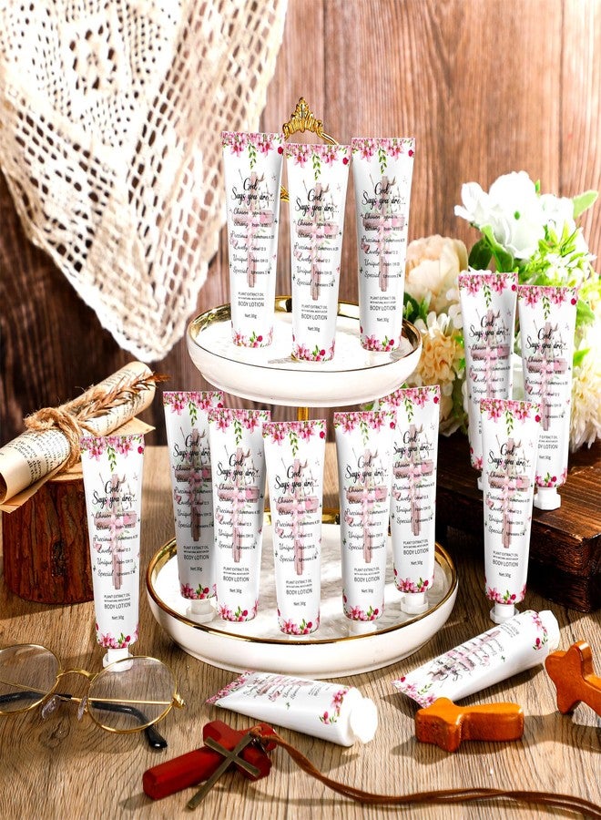Siifert 48 Pcs Christian Body Lotions Bulk Gifts for Women Breast Cancer Awareness Gifts Inspirational Bible Verse Lotion Mini Travel Christian Religious Hand Cream for Appreciation Women Teacher Mom - Image 2