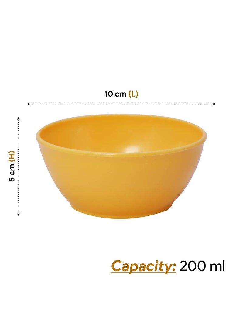 MORVI MORVI Round Plain Katori Set for use in HomeOfficeKitchen Set of 12 Pcs Pcs 200 ml Yellow Color  - Image 2