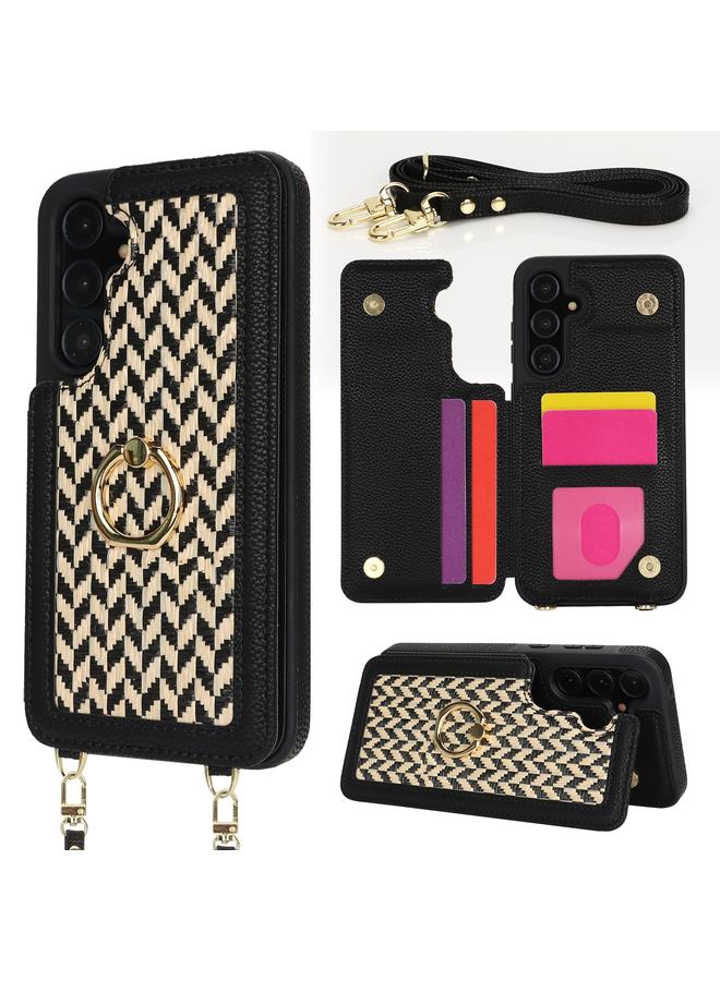 S-TOP Case For Samsung Galaxy A35 5G / 4G Double Bckle Card Slot Full Coverage Phone Case with Cross-body Strap - Image 1