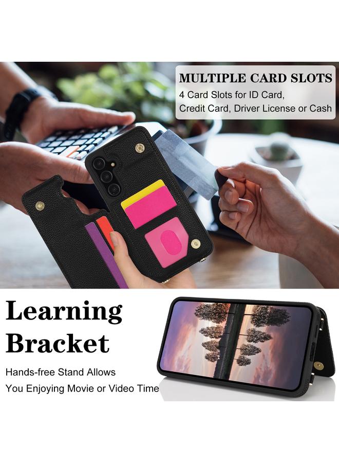 S-TOP Case For Samsung Galaxy A35 5G / 4G Double Bckle Card Slot Full Coverage Phone Case with Cross-body Strap - Image 4