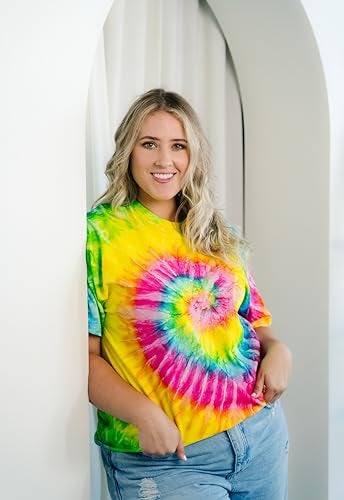 Colortone 100% Cotton Pigment Tie Dye T-Shirt for Women and Men, Small, Saturn - Image 3