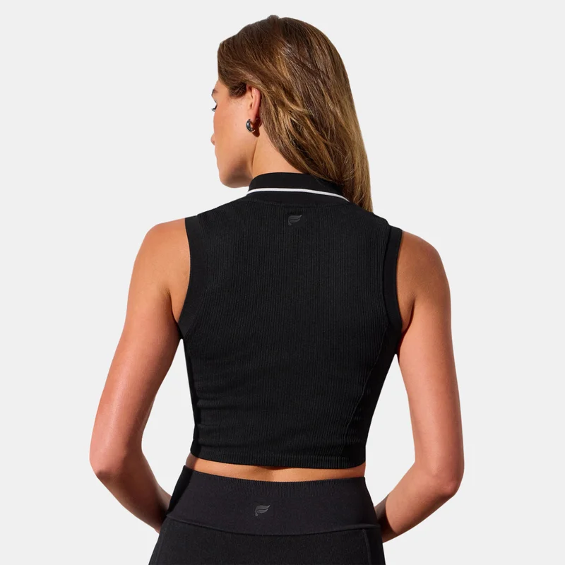 Fabletics Women's Seamless Polo Cropped Tank Top