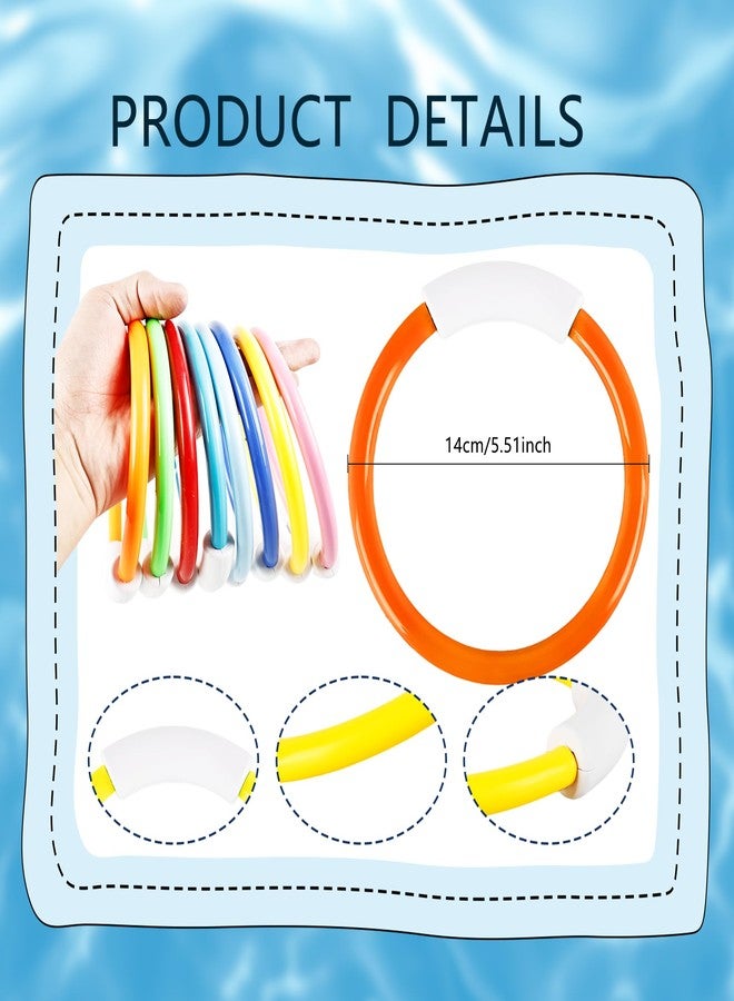 Feradny 16 Pcs Pool Diving Swim Diving Rings Training Dive Swim Water Summer Swimming Pool for Kids Boys Girls Adults, 6 Colors - Image 3