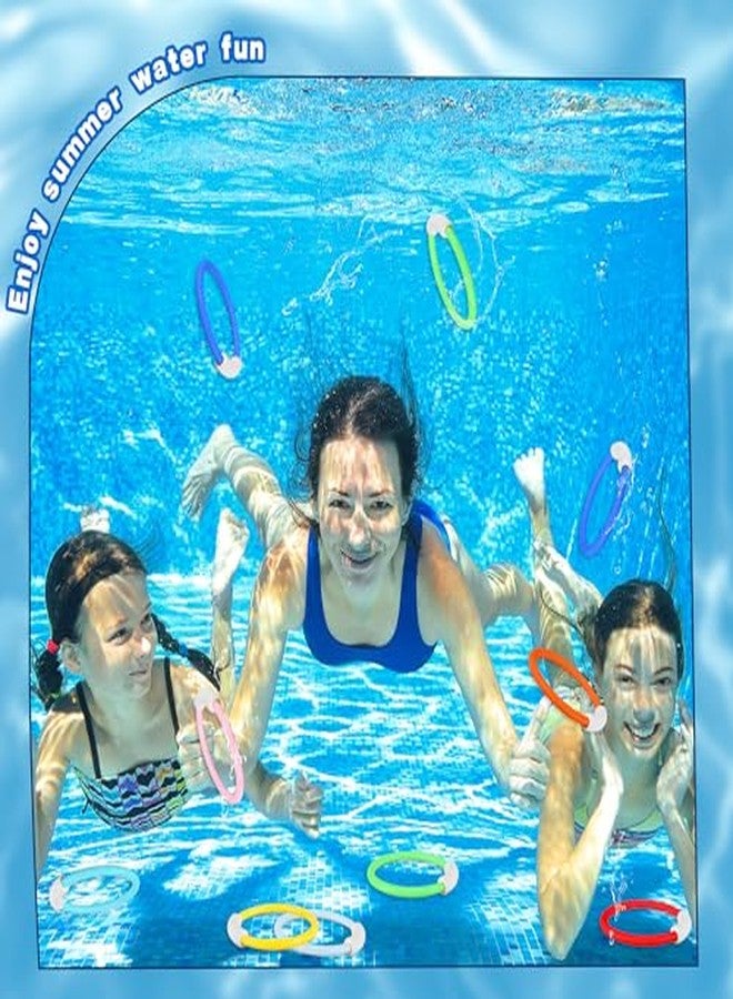 Feradny 16 Pcs Pool Diving Swim Diving Rings Training Dive Swim Water Summer Swimming Pool for Kids Boys Girls Adults, 6 Colors - Image 4