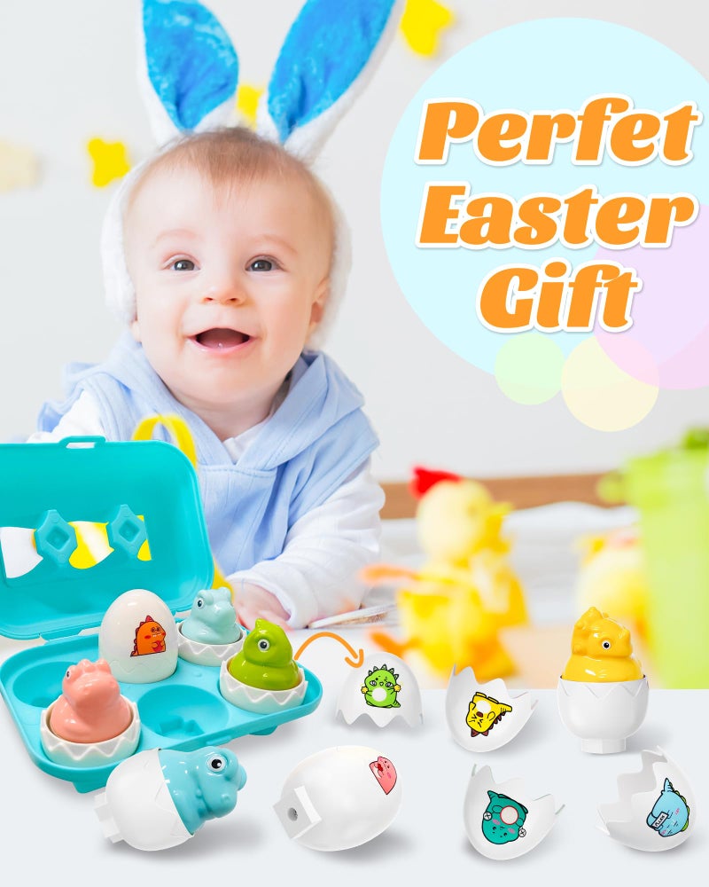 kecristv Easter Egg for Toddlers 1-3, Toddler Easter Basket Stuffers, Montessori Toys for 1 2 3 Year Old Boys Girls, Matching Sensory Eggs Toys, Easter Birthday Gifts for 1 2 3 Year Old Girl Boy - Image 3