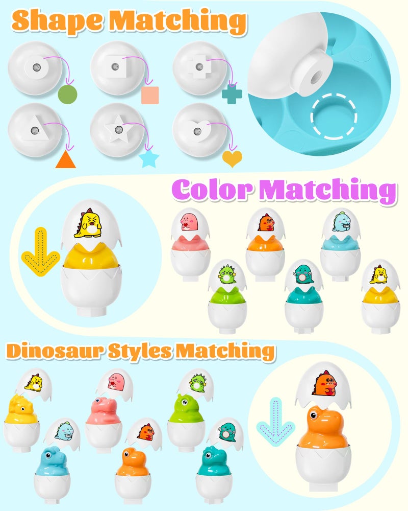 kecristv Easter Egg for Toddlers 1-3, Toddler Easter Basket Stuffers, Montessori Toys for 1 2 3 Year Old Boys Girls, Matching Sensory Eggs Toys, Easter Birthday Gifts for 1 2 3 Year Old Girl Boy - Image 4