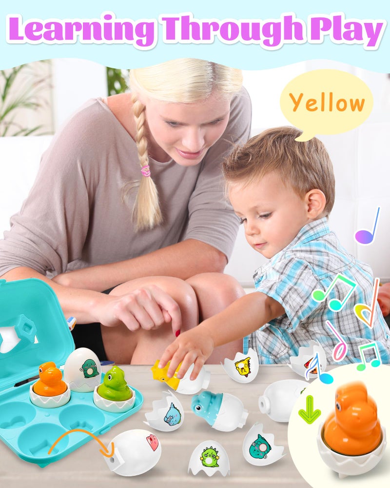 kecristv Easter Egg for Toddlers 1-3, Toddler Easter Basket Stuffers, Montessori Toys for 1 2 3 Year Old Boys Girls, Matching Sensory Eggs Toys, Easter Birthday Gifts for 1 2 3 Year Old Girl Boy - Image 2