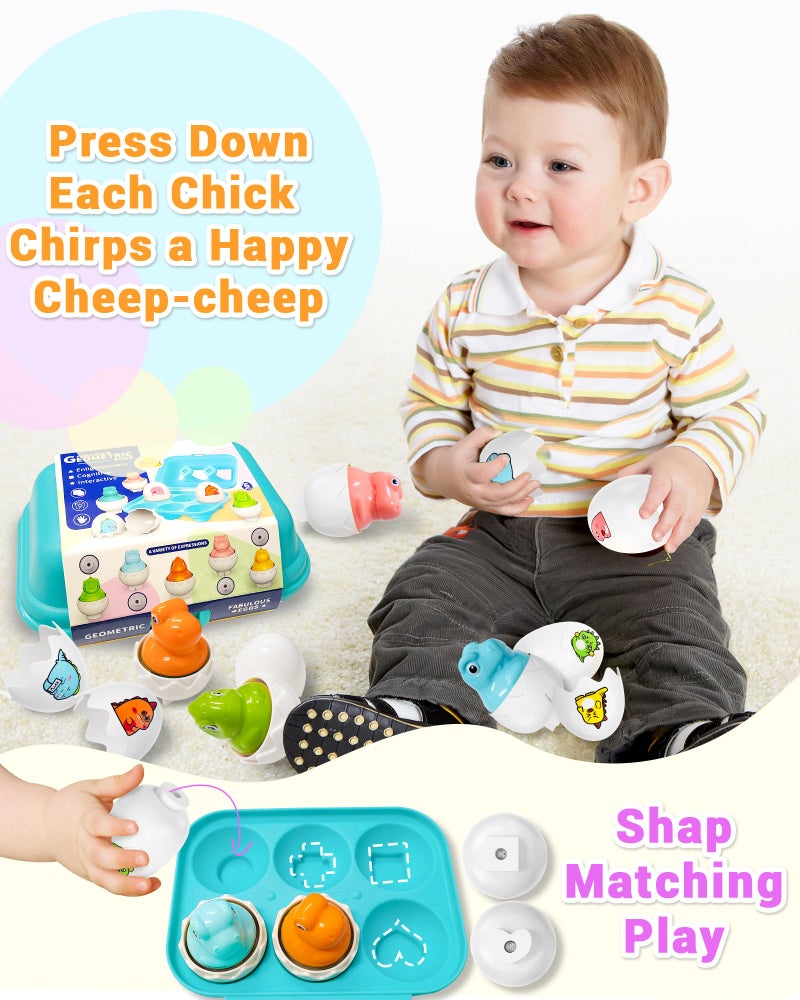 kecristv Easter Egg for Toddlers 1-3, Toddler Easter Basket Stuffers, Montessori Toys for 1 2 3 Year Old Boys Girls, Matching Sensory Eggs Toys, Easter Birthday Gifts for 1 2 3 Year Old Girl Boy - Image 5