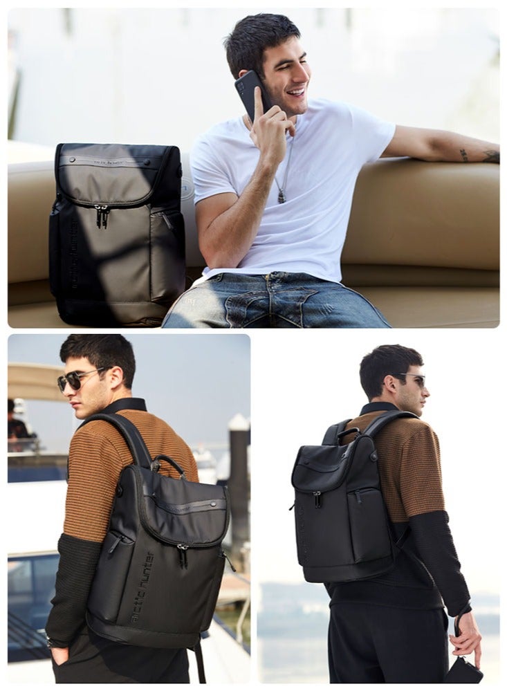 ARCTIC HUNTER School Laptop Backpack, Durable Office College Student Book Bag With Laptop Compartment for Men, Black  - Image 2