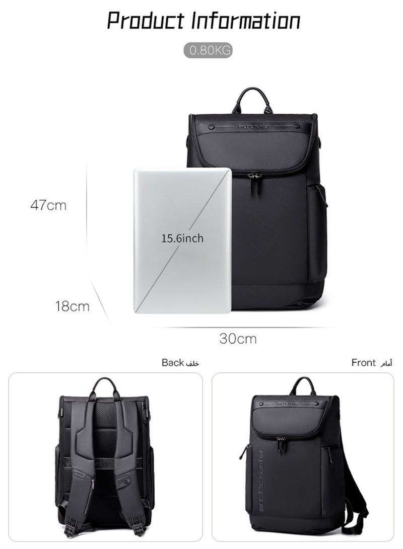 ARCTIC HUNTER School Laptop Backpack, Durable Office College Student Book Bag With Laptop Compartment for Men, Black  - Image 3