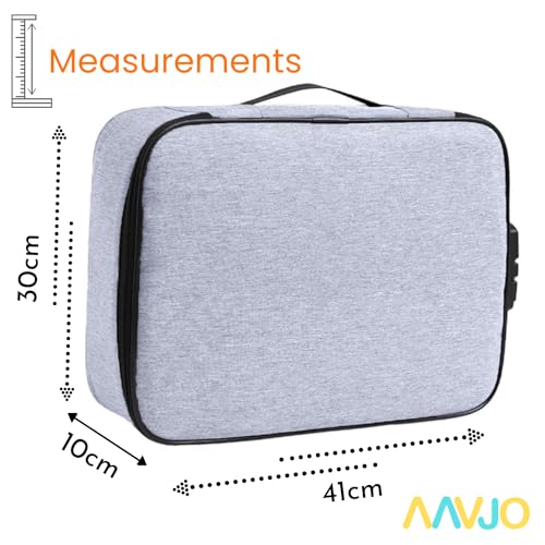 Aavjo A4 Size Document File Folder Storage Bag | Multilayer Docs Organiser with Lock Waterproof - Large (Grey) - Image 2