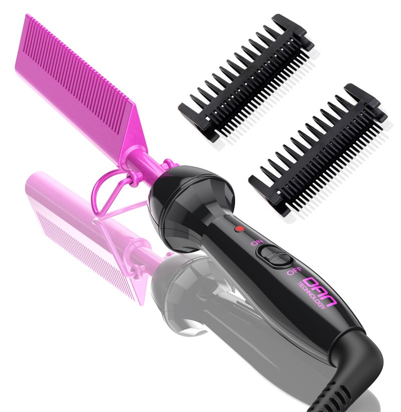 Dan Technology Mini Hot Pressing Comb 450â„‰ Dual Voltage Electric Straightener for Wigs and Natural Black Hair - Travel & Home Use - Image 1