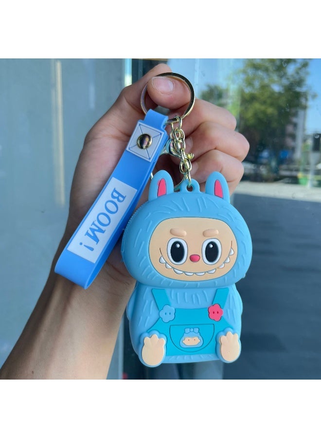 NIBEMINENT LABUBU Silicone Coin Purse Keychain, Cute Mini Wallet, Cartoon Coin Purse Headphone Bag Gift 