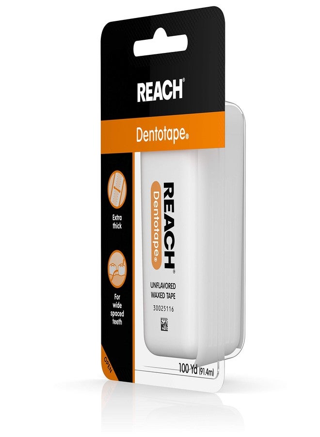 Reach Dentotape Waxed Dental Floss with Extra Wide Cleaning Surface for Large Spaces between Teeth, Unflavored, 100 Yards (Pack of 5) - Image 4